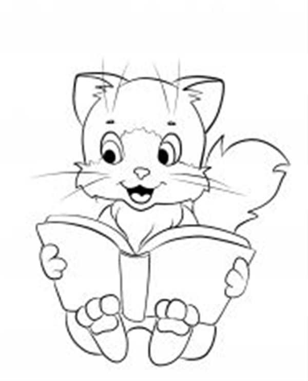 Раскраска Милый ёжик читает книгу