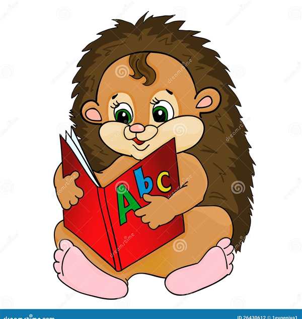 Раскраска Милый ёжик читает книгу