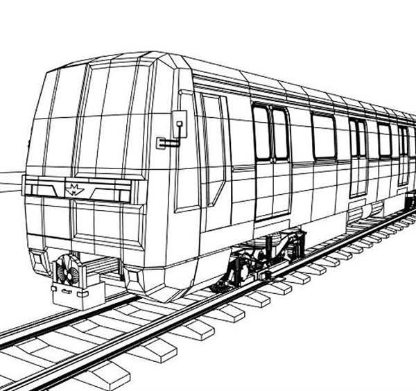 Поезд метро раскраска