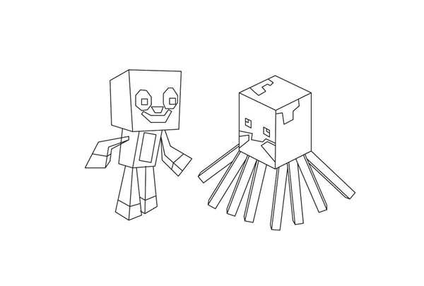 Раскраска Minecraft для Игры В КальмараCreative Fun