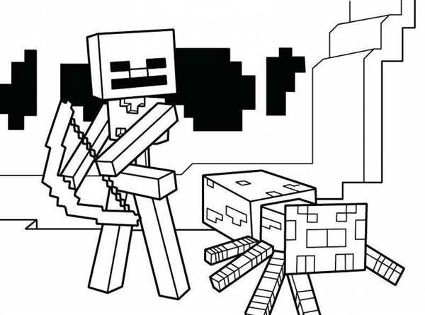 Раскраска Minecraft Мобы Взять в Руки