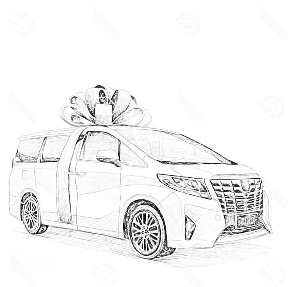Раскраска Минивэн Toyota FTMV Веселые Игры для Детей