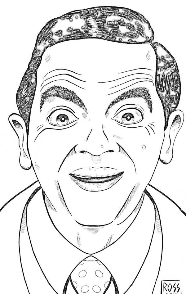 Раскраска Мистер Бин