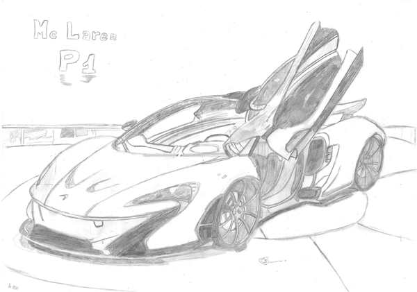 Макларен 720s карандашом