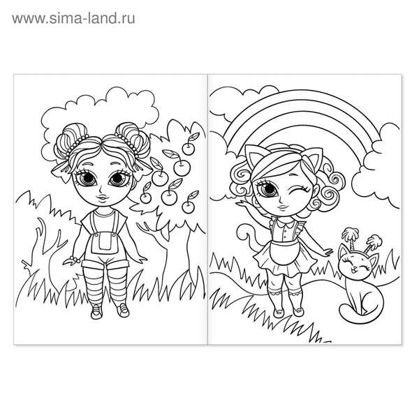 Раскраска Модная Феечка с Сердечками