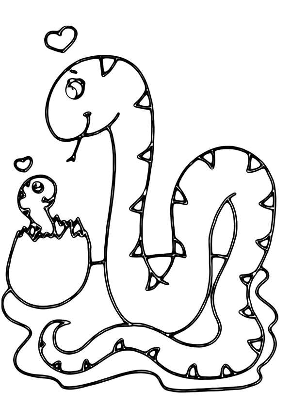Раскраска змея для детей 3-4 лет