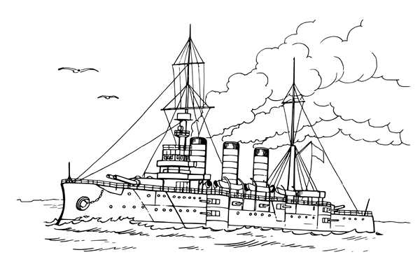 Раскраска Морское Сражение