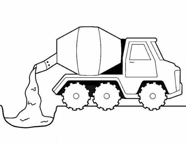 Раскраска Мощный автобетоносмеситель