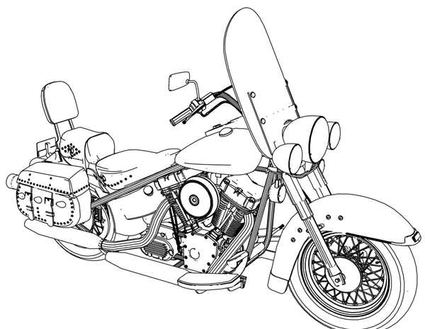 Раскраска мотоцикла HarleyDavidson твори и краси