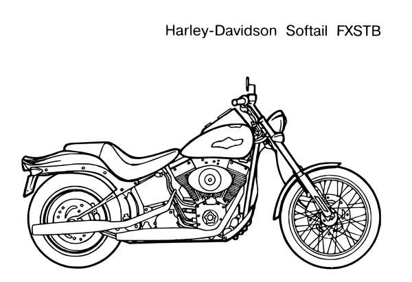 Раскраска мотоцикла HarleyDavidson твори и краси