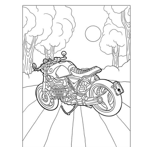 Раскраска мотоцикла HarleyDavidson твори и краси