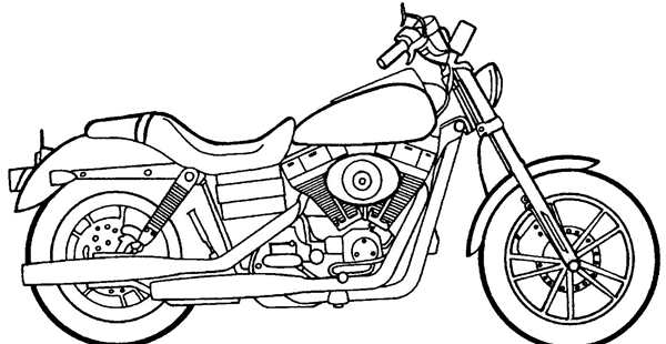 Раскраска мотоцикла HarleyDavidson твори и краси