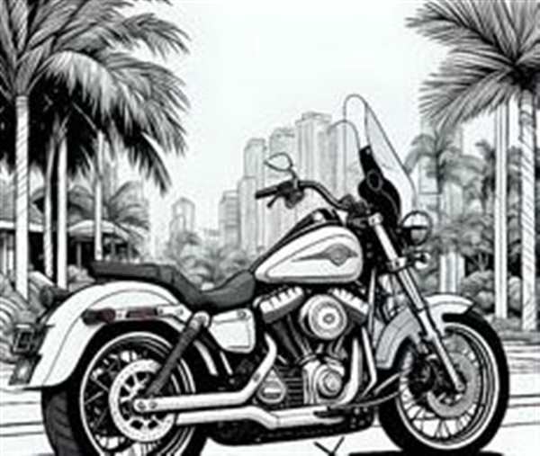 Раскраска мотоцикла HarleyDavidson твори и краси