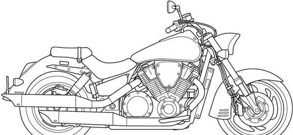 Раскраска мотоцикла HarleyDavidson твори и краси
