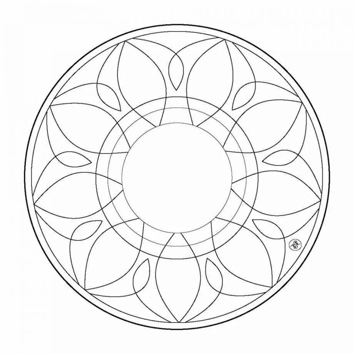 Раскраска Мозаичная Круговая