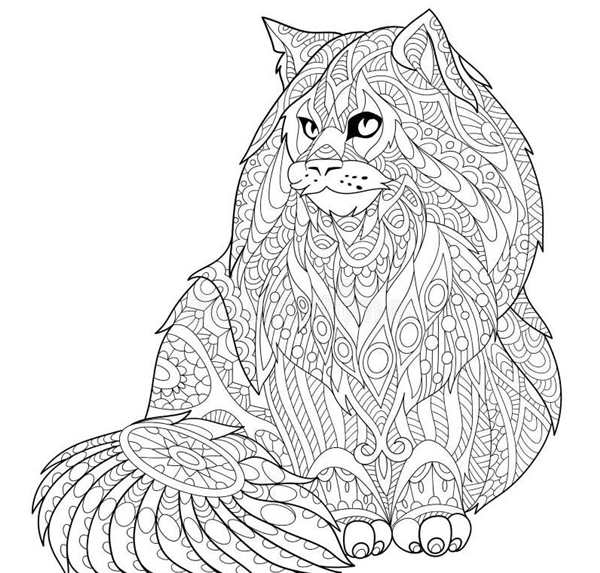 Раскраска Мозаика с котом