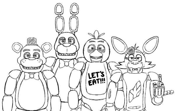 Раскраска Мульти Фредди из FNAF Веселые Активности для Детей и Взрослых