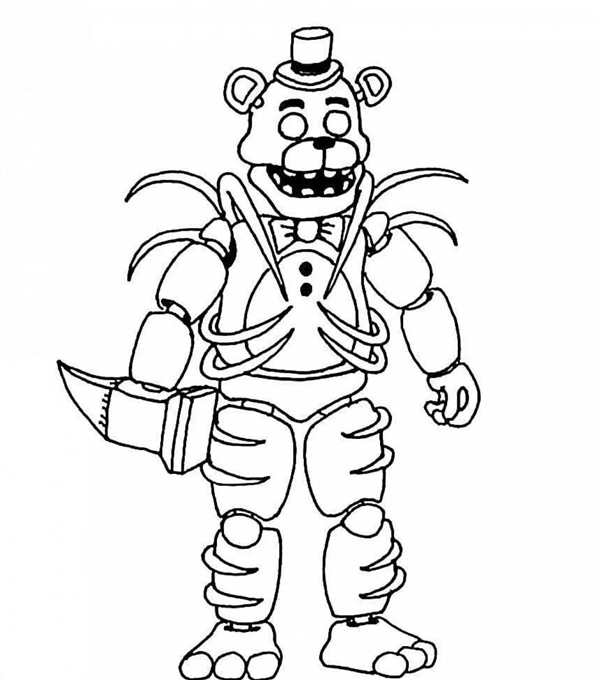 Раскраска Мульти Фредди из FNAF Веселые Активности для Детей и Взрослых