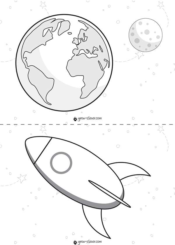 Разукрашка космос для детей