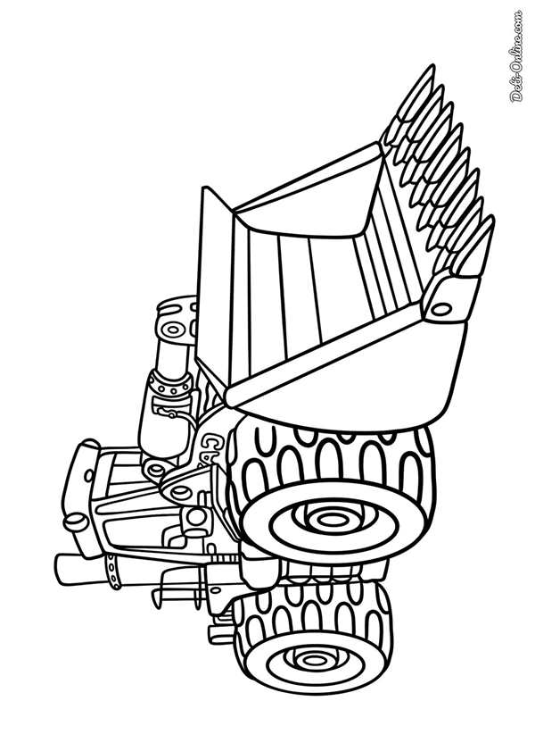 Экскаватор погрузчик JCB раскраска