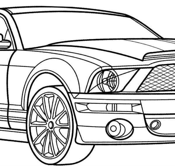 Раскраска Ford Mustang Shelby gt 500