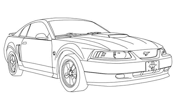 Раскраска Ford Mustang Shelby gt 500