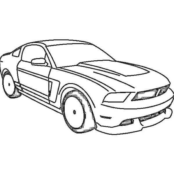 Раскраска Ford Mustang Shelby gt 500