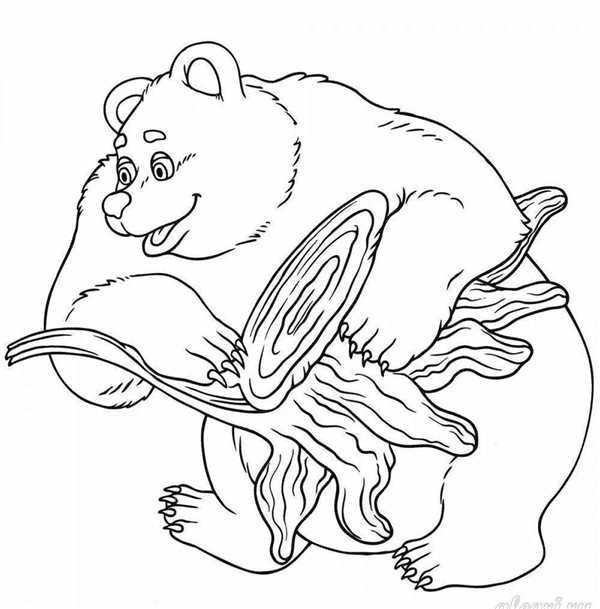 Сказка мужик и медведь раскраска