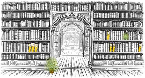 Книжная полка раскраска