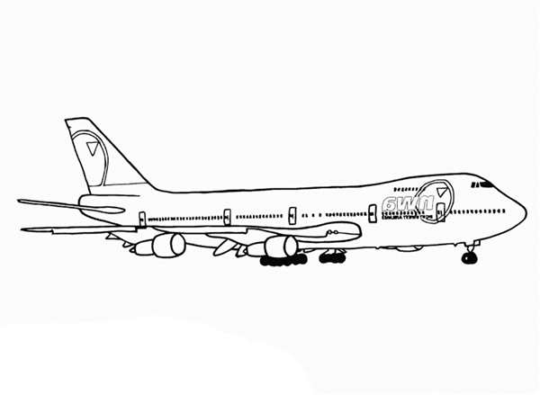 Раскраска самолет Боинг 747 8