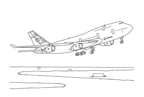 Раскраска самолет Боинг 747