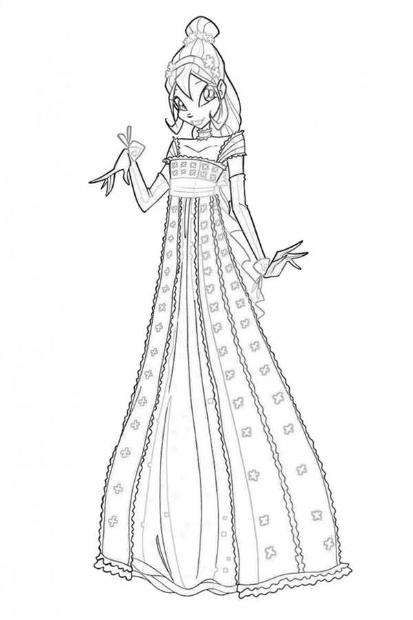 Winx Блум раскраска