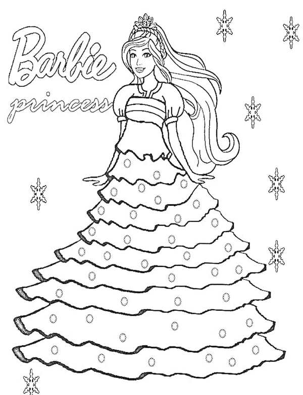 Раскраска кукла Барби