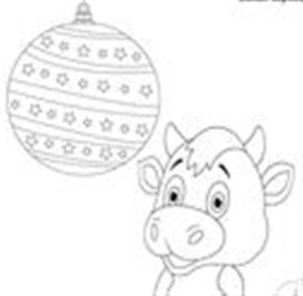 Новогодний бык раскраска