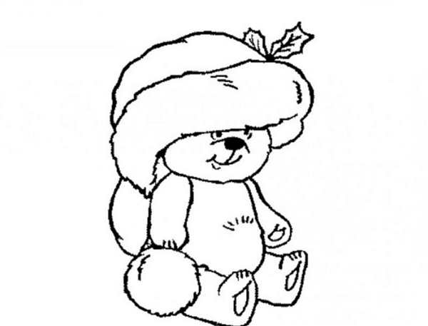 Новогодний мишка девочка раскраска