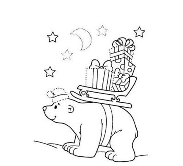 Новогодняя раскраска (мишка)