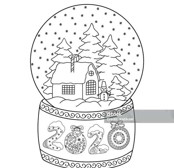 Новогодний шар раскраска