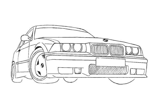 BMW e34 раскраска