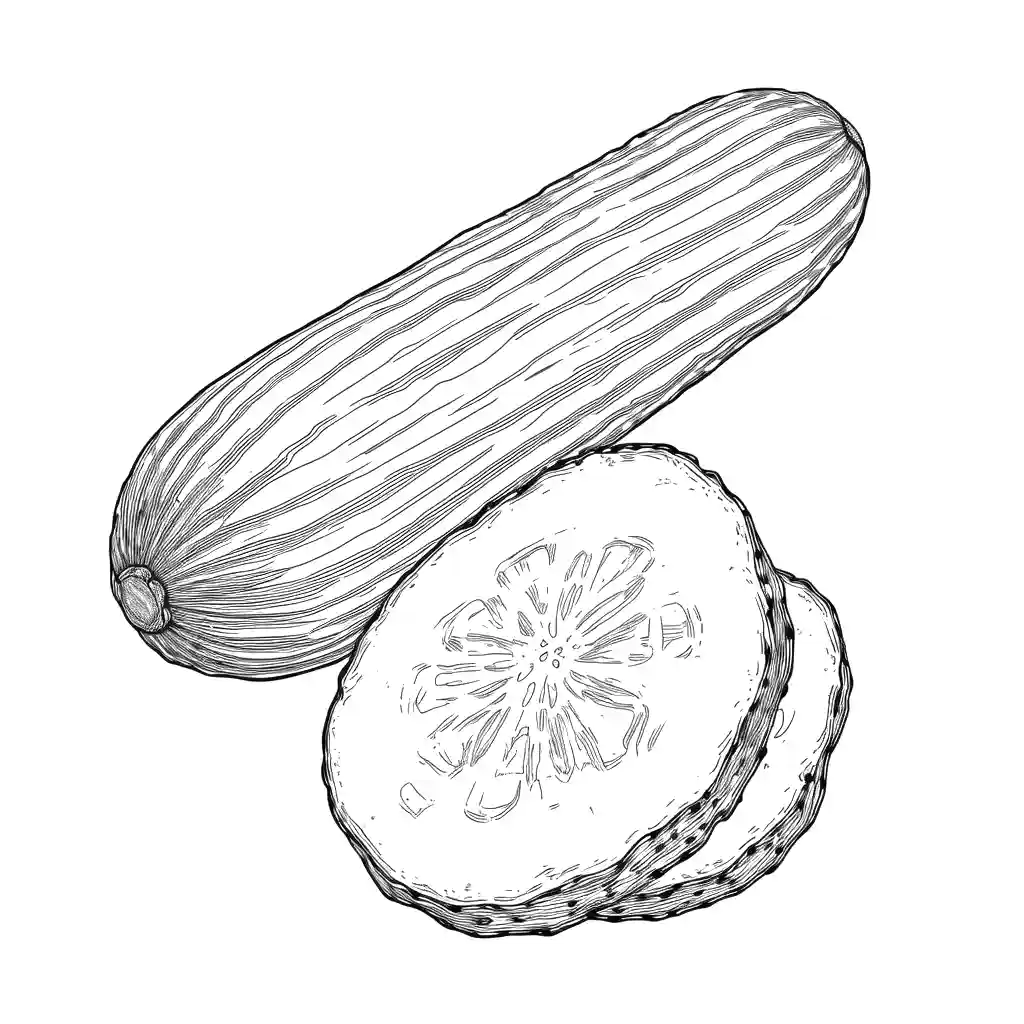 Рисунок огурца для раскрашивания