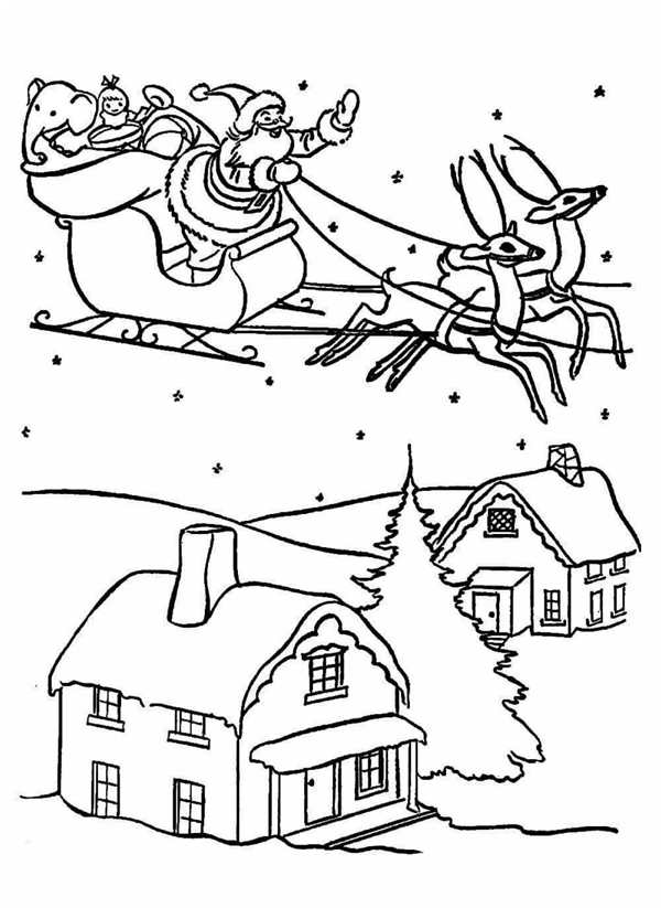 Раскраска олень новогодний