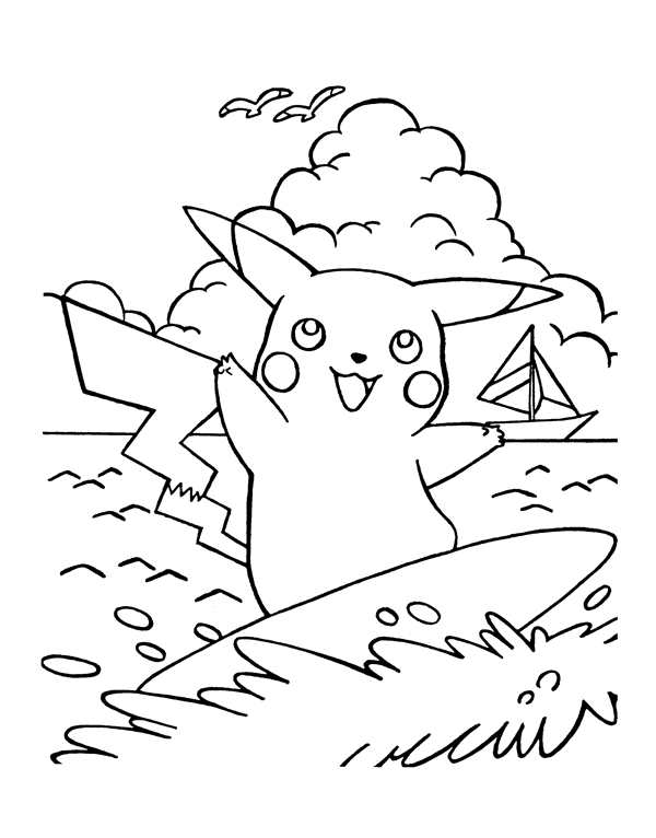 Раскраска Pokemon Пикачу