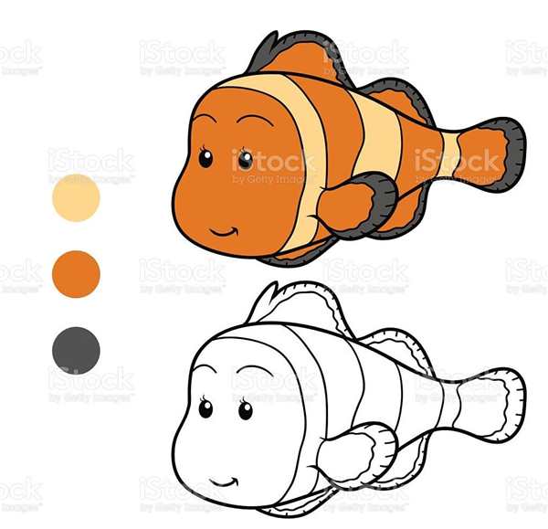Рыба клоун рисунок для детей