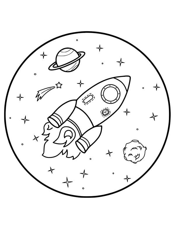 Космонавт для раскрашивания для детей
