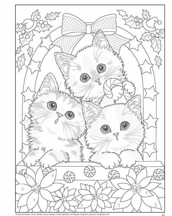 Раскраска котик с сердцем