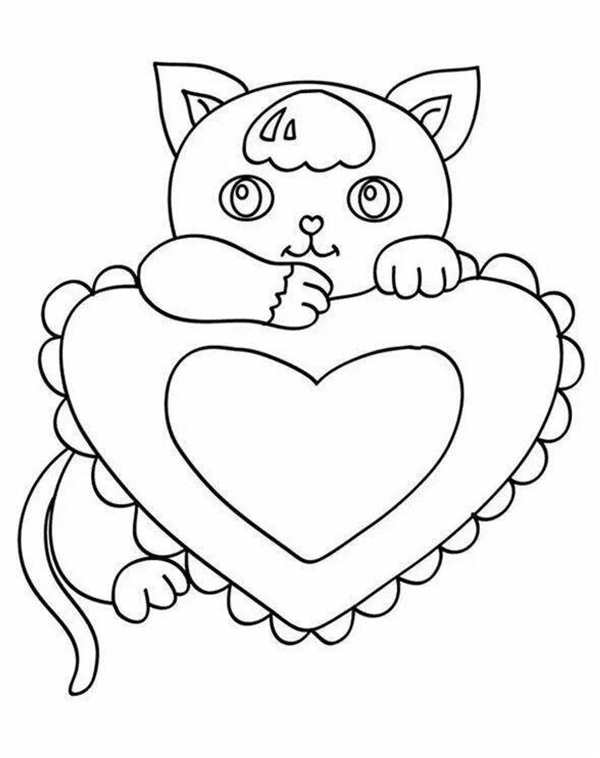 Новогодний кот раскраска