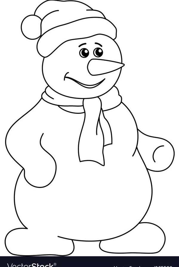 Снеговик трафарет