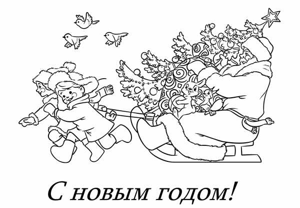 Новогодняя открыткакасскраска