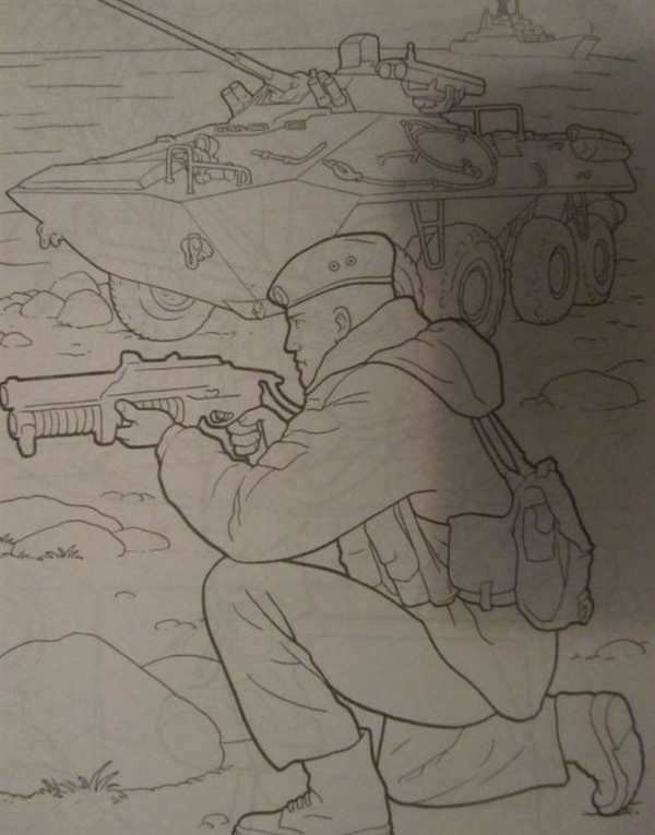Военный пехотинец раскраска