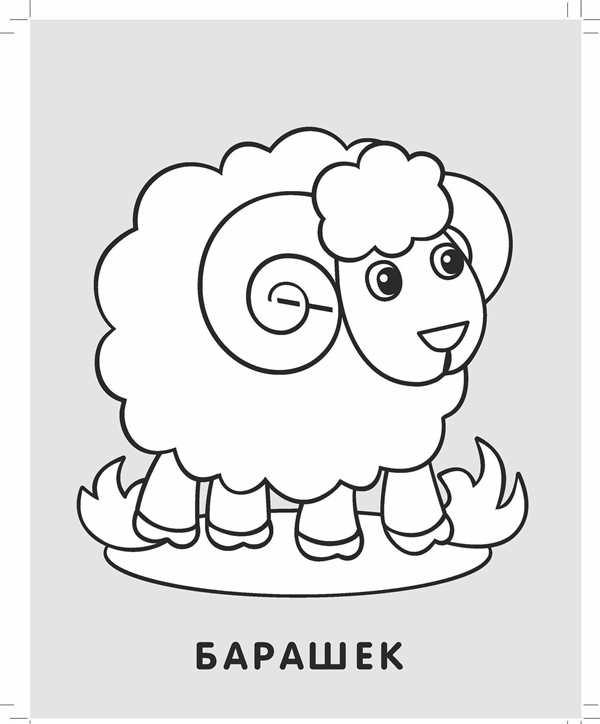 Барашек раскраска для малышей