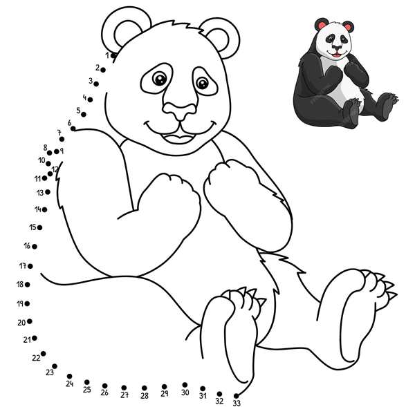 Раскраска сложная Панда